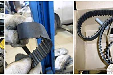 Сравнение старого и нового ГРМ - видны потертости износа