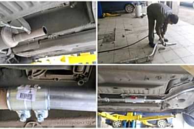 Работы по глушителю в Санрено