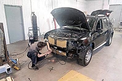 Восстановление рамы авто под установку капота