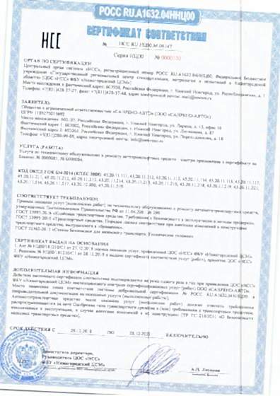 Сертификат соответствия РОСС RU.НЦ00.М.00.147