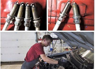 замена свечей механиком в Санрено